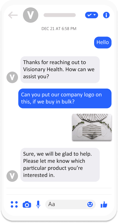 Facebook customer service chat